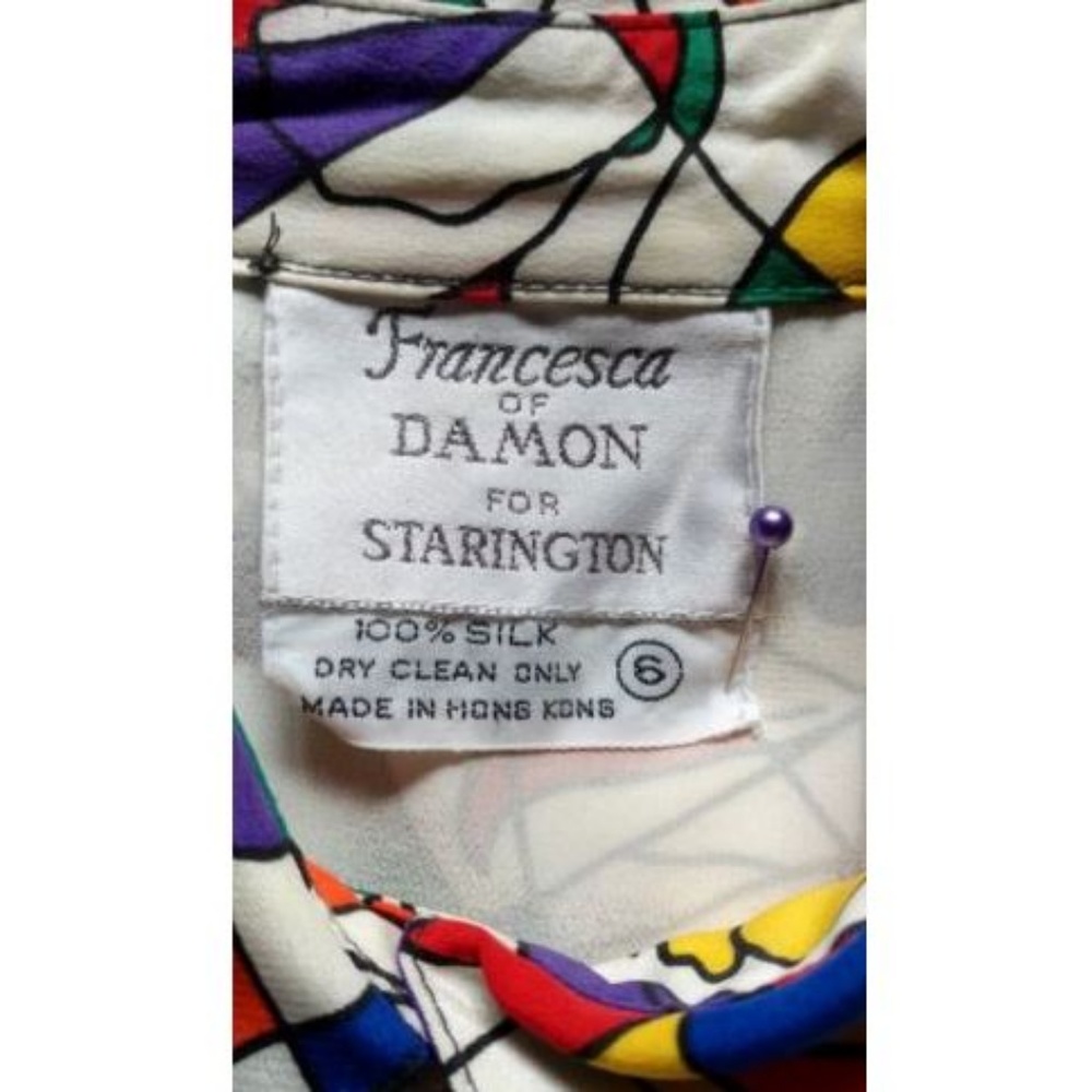 VTG 80s Francesca of Damon 100% Silk RAD Blouse 6 - Picture 8 of 8